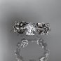 14k white gold diamond engagement ring with a "Forever One" Moissanite center stone ADLR124