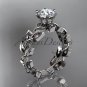 Platinum diamond engagement ring with a "Forever One" Moissanite center stone ADLR124