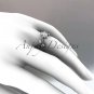 Platinum diamond engagement ring with a "Forever One" Moissanite center stone ADLR124