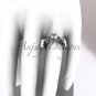 Platinum diamond engagement ring with a "Forever One" Moissanite center stone ADLR124