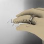 14kt rose gold floral diamond wedding ring, engagement ring, wedding band ADLR122