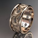 14kt rose gold leaf and vine wedding ring, engagement ring, wedding band ADLR121