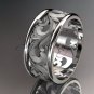 14kt white gold leaf and vine wedding ring, engagement ring, wedding band ADLR121