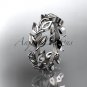 Platinum diamond leaf wedding ring, wedding band ADLR120