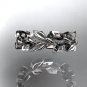Platinum diamond leaf wedding ring, wedding band ADLR120