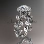14k white gold diamond leaf and vine wedding ring, engagement ring ADLR118