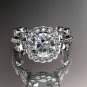 14k white gold diamond leaf and vine wedding ring, engagement ring ADLR118