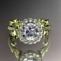 14k yellow gold diamond leaf and vine wedding ring, engagement ring ADLR118