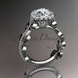 Platinum diamond leaf and vine wedding ring, engagement ring ADLR118