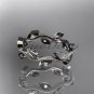 14kt white gold diamond leaf wedding ring, engagement ring, wedding band ADLR117
