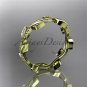 14kt yellow gold diamond leaf wedding ring, engagement ring, wedding band ADLR117