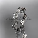 Platinum diamond leaf wedding ring, engagement ring, wedding band ADLR117