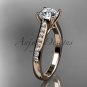 14kt rose gold diamond unique engagement ring, wedding ring ADER116