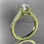 14kt yellow gold diamond unique engagement ring, wedding ring ADER116