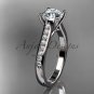 14kt white gold diamond engagement ring, wedding ring with a Moissanite center stone ADER116