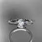 14kt white gold diamond engagement ring, wedding ring with a Moissanite center stone ADER116