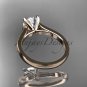 14kt rose gold diamond engagement ring, wedding ring with a Moissanite center stone ADER116