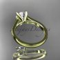 14kt yellow gold diamond engagement ring, wedding ring with a Moissanite center stone ADER116