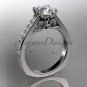 14kt white gold diamond unique engagement ring, wedding ring ADER114