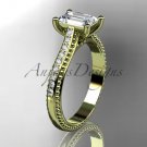 14kt yellow gold diamond unique engagement ring, wedding ring ADER113