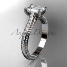 14kt white gold diamond unique engagement ring, wedding ring ADER113
