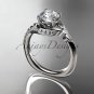 14kt white gold diamond leaf and vine engagement ring ADLR112