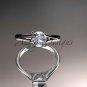 Platinum engagement ring, solitaire ring with a Moissanite center stone ADER109