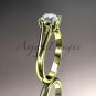 14kt yellow gold unique engagement ring, wedding ring, solitaire ring ADER109