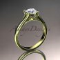 14kt yellow gold unique engagement ring, wedding ring, solitaire ring ADER109