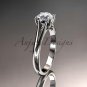 Platinum unique engagement ring, wedding ring, solitaire ring ADER109