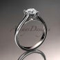 Platinum unique engagement ring, wedding ring, solitaire ring ADER109
