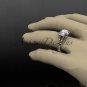14kt rose gold diamond unique engagement ring, wedding ring with a Moissanite center stone ADER107