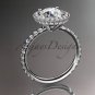 14kt white gold diamond unique engagement ring, wedding ring ADER106