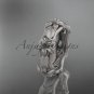 Platinum diamond leaf and vine, floral wedding ring, wedding band ADLR105