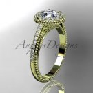 14kt yellow gold diamond unique engagement ring, wedding ring ADER104