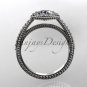 14kt white gold diamond unique engagement ring, wedding ring with a Moissanite center stone ADER104