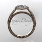14kt rose gold diamond unique engagement ring, wedding ring with a Moissanite center stone ADER104