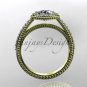 14kt yellow gold diamond unique engagement ring, wedding ring with a Moissanite center stone ADER104