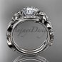 14kt white gold diamond engagement set with a "Forever Brilliant" Moissanite center stone ADLR211