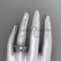 Platinum diamond engagement set with a Forever One Moissanite center stone ADLR211