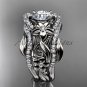 14kt white ngagement ring with Moissanite center stone and double matching band ADLR211