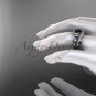 Platinum diamond engagement set with a Black Diamond center stone ADLR211
