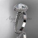 14kt white gold diamond unique engagement ring, wedding ring ADER97