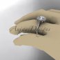 14kt white gold diamond unique engagement ring, wedding ring ADER97