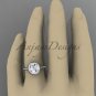 14kt white gold diamond unique engagement ring, wedding ring ADER97
