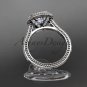 Platinum diamond unique engagement ring, wedding ring with a Moissanite center stone ADER97