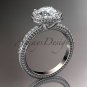 14kt white gold diamond unique engagement ring, wedding ring ADER95