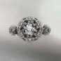 14kt white gold diamond \"Basket of Love\" ring with a Moissanite center stone ADLR94