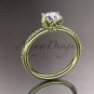 14kt yellow gold diamond floral wedding ring, engagement ring ADLR92