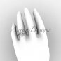 14kt white gold diamond floral wedding ring, engagement ring with a Moissanite center stone ADLR92